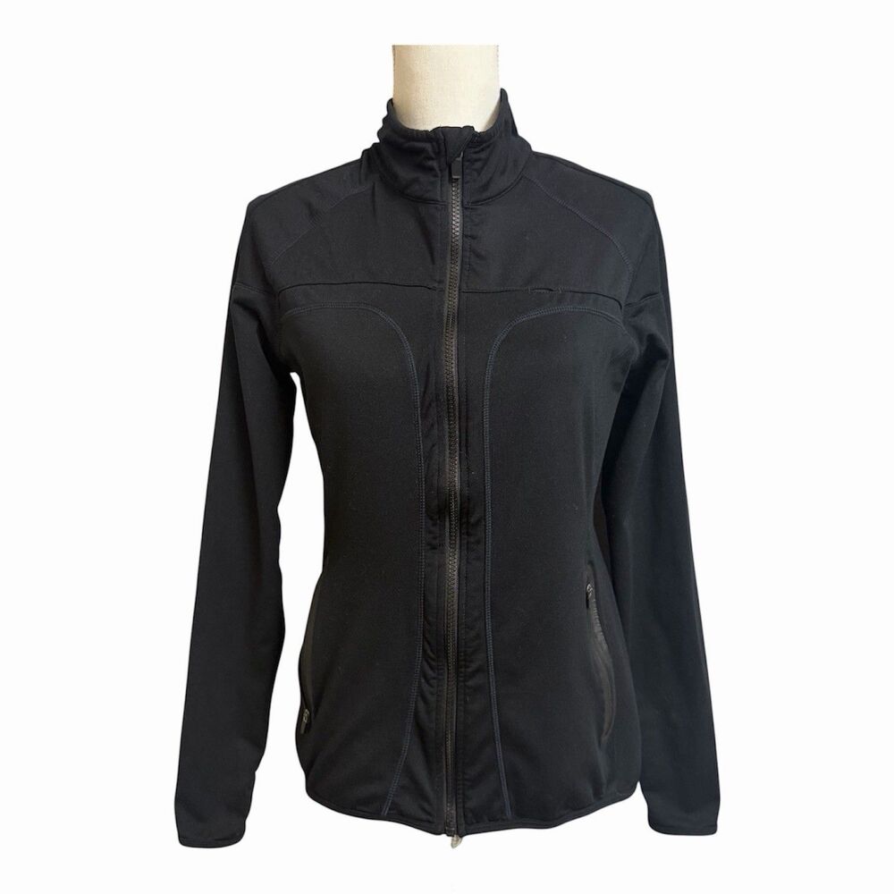 Fabletics Jacket Women's M Black Jojo Performance Full Zip Vented Fleece Lined